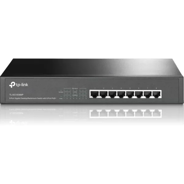 TPLink TLSG1008MP 8 Port Gigabit PoE Switch 8 PoE Ports 153W Rackmount Plug ampamp Play Sturdy Metal Shielded Ports Overload Protection w Port Priority8 Port PoE