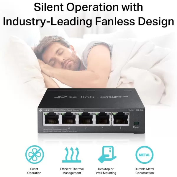 TPLink 16 Port Gigabit Ethernet Network Switch Desktop WallMount Fanless Sturdy Metal w Shielded Ports Traffic Optimization Unmanaged TLSG116 Black5 Port  25G  Small Case