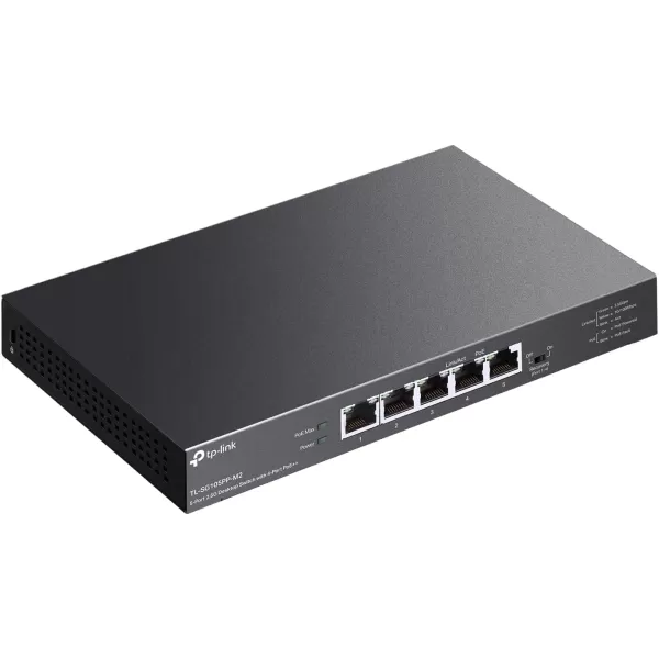 TPLink 16 Port Gigabit Ethernet Network Switch Desktop WallMount Fanless Sturdy Metal w Shielded Ports Traffic Optimization Unmanaged TLSG116 Black5 Port  4 PoE  25G