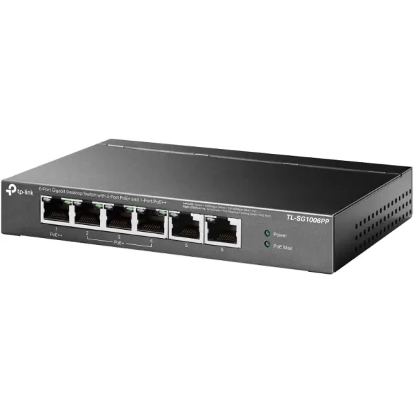 TPLink TLSG116P  16 Port Gigabit PoE Switch  16 PoE Ports 120W  Plug ampamp Play  Extend Priority ampamp Isolation Mode  PoE Auto Recovery  Fanless  QoS ampamp IGMP Snooping6 Port  3 PoE  1 PoE  64W