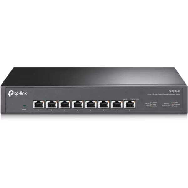 TPLink 16 Port Gigabit Ethernet Network Switch Desktop WallMount Fanless Sturdy Metal w Shielded Ports Traffic Optimization Unmanaged TLSG116 Black8 Port  10G