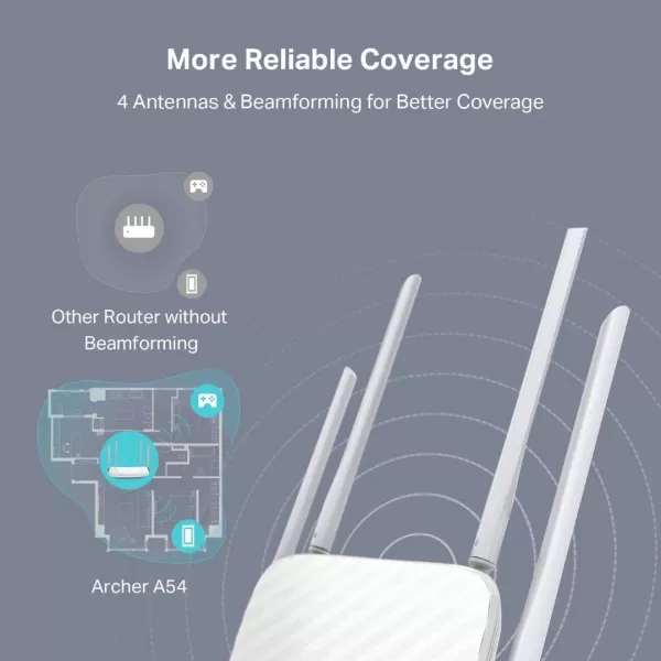 TPLink AC1200 Gigabit WiFi Router Archer A6  Dual Band MUMIMO Wireless Internet Router 4 x Antennas OneMesh and AP mode Long Range CoverageFast Ethernet