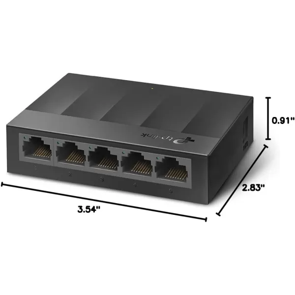 TPLink Litewave 5 Port Gigabit Ethernet Switch  Desktop Ethernet Splitter  Plastic Case  Unshielded Network Switch  Plug ampamp Play  Fanless Quiet  Unmanaged LS1005G5 Port  Litewave