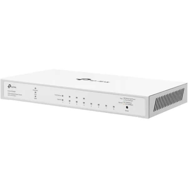 TPLink TLSG108PE 8 Port Gigabit PoE Switch Easy Smart Managed 4 PoE Ports 64W Plug ampamp Play Sturdy Metal w Shielded Ports Fanless QoS Vlan ampamp IGMPFesta Managed   8 Port w 4 PoE Port