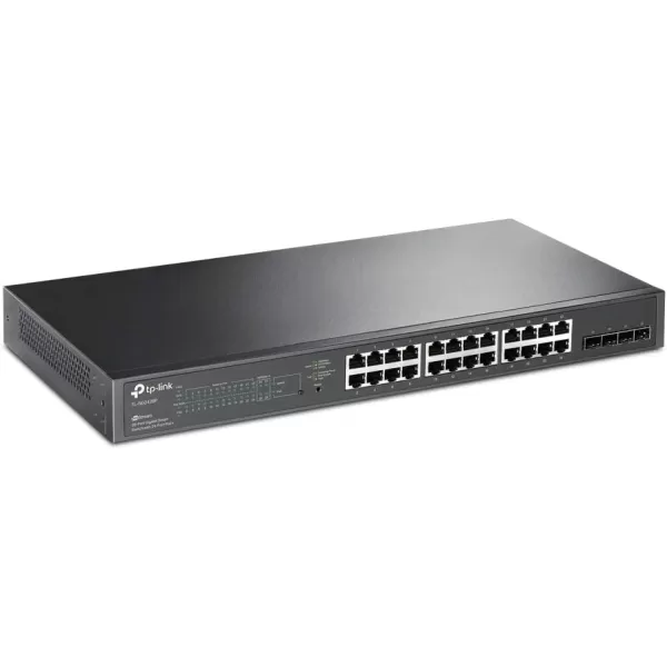 TPLink TLSG2008P  Jetstream 8 Port Gigabit Smart Managed PoE Switch  4 PoE Port 62W  Support Omada SDN  PoE Recovery  IPv6  Static Routing  L2L3L4 QoS  5 Year Manufacturer Warranty24 PoE Port  4 SFP Slots  250W