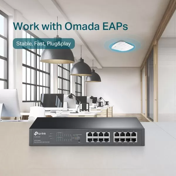 TPLink TLSG2008P  Jetstream 8 Port Gigabit Smart Managed PoE Switch  4 PoE Port 62W  Support Omada SDN  PoE Recovery  IPv6  Static Routing  L2L3L4 QoS  5 Year Manufacturer Warranty16 Port w 8 PoE Port  150W
