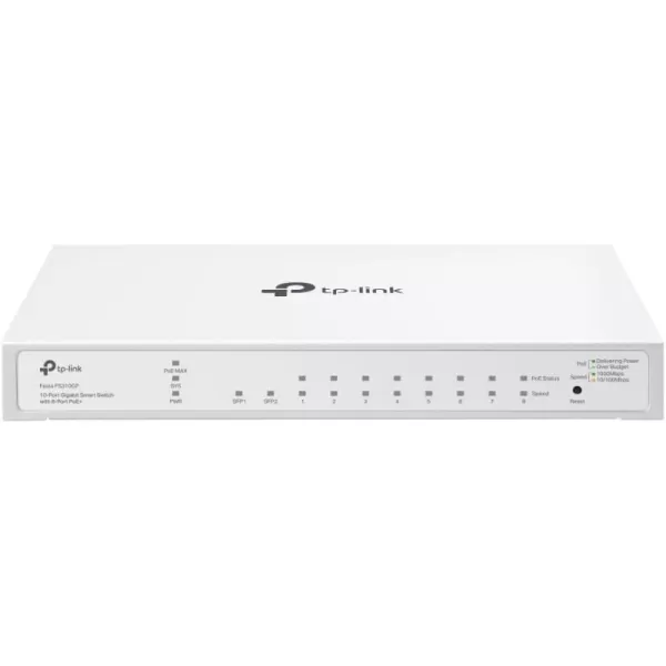 TPLink TLSG108PE 8 Port Gigabit PoE Switch Easy Smart Managed 4 PoE Ports 64W Plug ampamp Play Sturdy Metal w Shielded Ports Fanless QoS Vlan ampamp IGMPFesta Managed   10 Port w 8 PoE Port