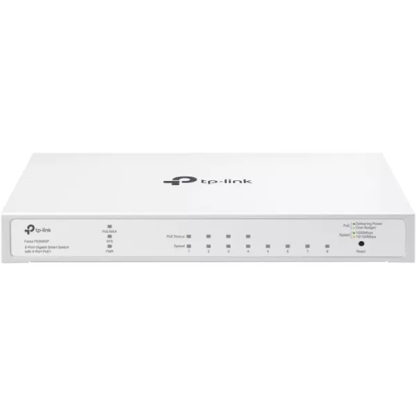 TPLink TLSG108PE 8 Port Gigabit PoE Switch Easy Smart Managed 4 PoE Ports 64W Plug ampamp Play Sturdy Metal w Shielded Ports Fanless QoS Vlan ampamp IGMPFesta Managed   8 Port w 4 PoE Port