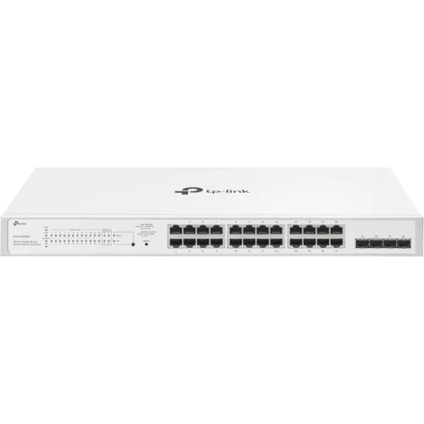 TPLink TLSG108PE 8 Port Gigabit PoE Switch Easy Smart Managed 4 PoE Ports 64W Plug ampamp Play Sturdy Metal w Shielded Ports Fanless QoS Vlan ampamp IGMPFesta Managed   28 Port w24 PoE Port