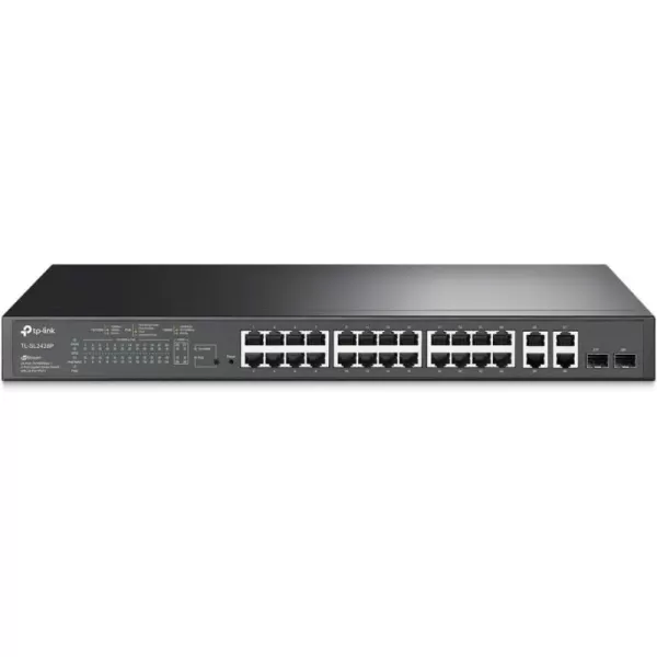 TPLink TLSG2008P  Jetstream 8 Port Gigabit Smart Managed PoE Switch  4 PoE Port 62W  Support Omada SDN  PoE Recovery  IPv6  Static Routing  L2L3L4 QoS  5 Year Manufacturer Warranty24 Port PoE  2 SFP Slots  250W