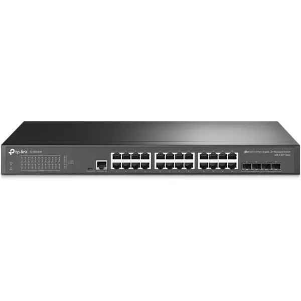 TPLink TLSG3428  24 Port Gigabit Switch 4 SFP Slots  Omada SDN Integrated  L2 Smart Managed  IPv6  Static Routing  L2L3L4 QoS IGMP ampamp LAG  3 Year Manufacturer Warranty24 Port  4 SFP Slots