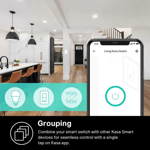 Kasa Smart 3 Way Switch HS210 KIT Needs Neutral Wire 24GHz WiFi Light Switch works with Alexa and Google Home UL Certified No Hub Required White2 Count Pack of 1Original Version