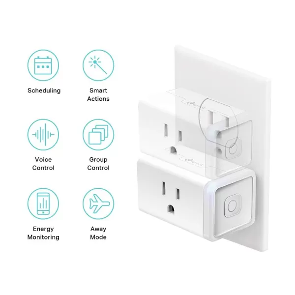 Kasa Smart Plug HS103P2 Smart Home WiFi Outlet Works with Alexa Echo Google Home ampamp IFTTT No Hub Required Remote Control15 AmpUL Certified Pack of 2 WhiteEnergy Monitoring