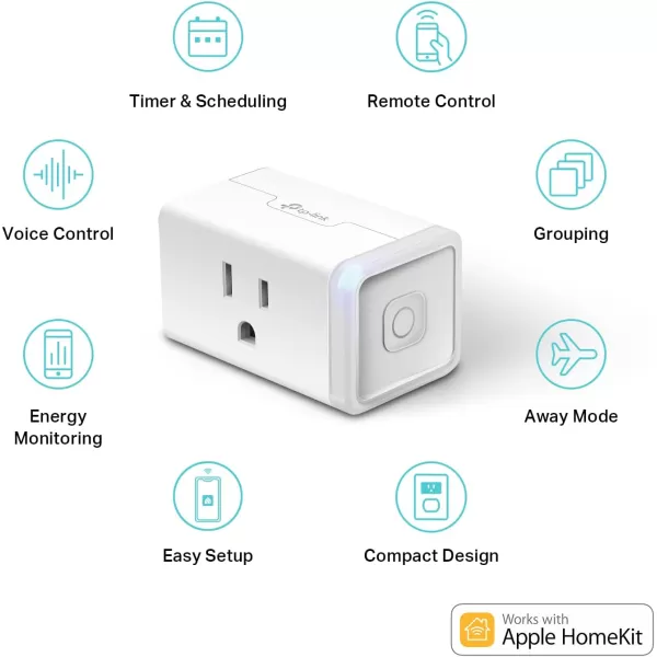 Kasa Smart Plug Mini 15A Smart Home WiFi Outlet Works with Alexa Google Home ampamp IFTTT No Hub Required UL Certified 24G WiFi Only 4PackEP10P4  WhiteApple HomeKit 4Pack