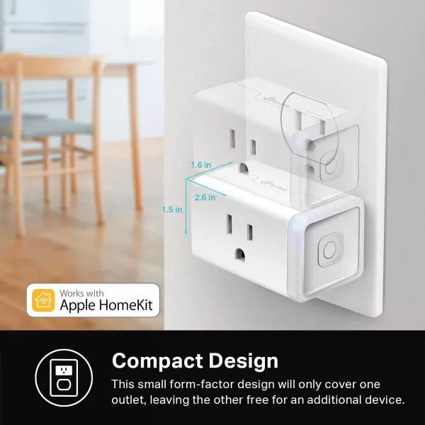 Kasa Smart Plug Ultra Mini 15A Smart Home WiFi Outlet Works with Alexa Google Home ampamp IFTTT No Hub Required UL Certified 24G WiFi Only 2 Count Pack of 1EP10P2  WhiteHomekit Compatible