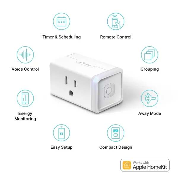 Kasa Smart Plug Ultra Mini 15A Smart Home WiFi Outlet Works with Alexa Google Home ampamp IFTTT No Hub Required UL Certified 24G WiFi Only 2 Count Pack of 1EP10P2  WhiteHomekit Compatible