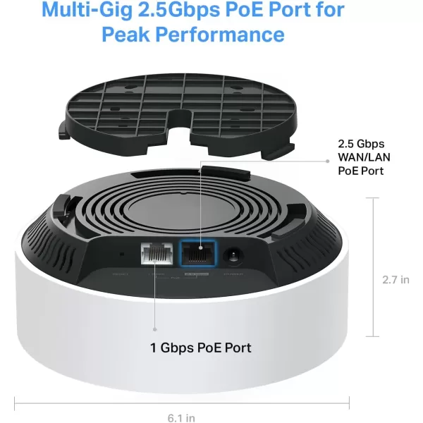 TPLink Deco AX3000 PoE Mesh WiFiDeco X50PoE CeilingWallMountable WiFi 6 Mesh Replacing WiFi Router Access Point and Range Extender PoEPowered 2 PoE Ports1 x 25G 1 x Gigabit 3PackAX3000 w 25G Port  PoE Powered