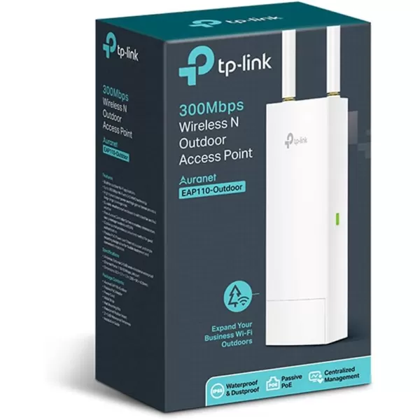 TPLink EAP110Outdoor V3  Omada N300 Wireless Outdoor Access Point  WiFi Coverage up to 200 meters Passive PoE w Free PoE Injector  SDN Integrated  Cloud Access ampamp Omada App