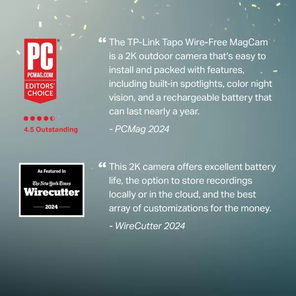 TPLink  MagCam 2024 PCMag Editors Choice ampamp Wirecutter Recommended Outdoor Security Camera 2K Battery Magnetic Mount Wireless Camera 150 FOV SDCloud Storage PersonVehicle DetectionWireFree Battery