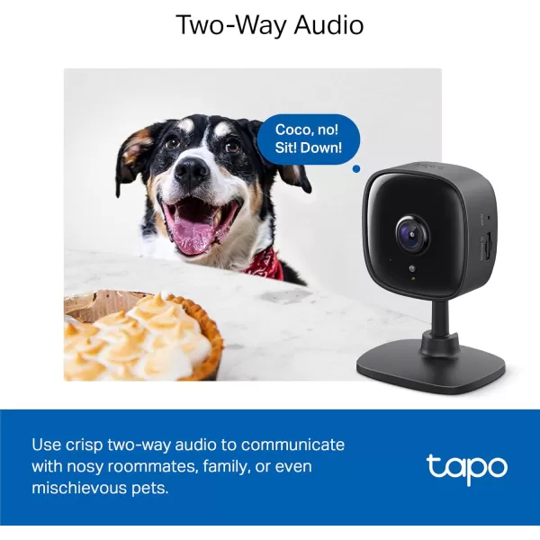 TPLink Tapo 1080P Indoor Security Camera for Baby Monitor Dog Camera wMotion Detection 2Way Audio Siren Night Vision Cloud ampamp SD Card Storage Works wAlexa ampamp Google Home Tapo C100Black