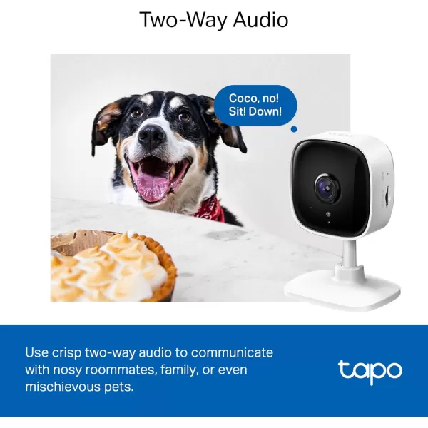 TPLink Tapo 1080P Indoor Security Camera for Baby Monitor Dog Camera wMotion Detection 2Way Audio Siren Night Vision Cloud ampamp SD Card Storage Works wAlexa ampamp Google Home Tapo C100White