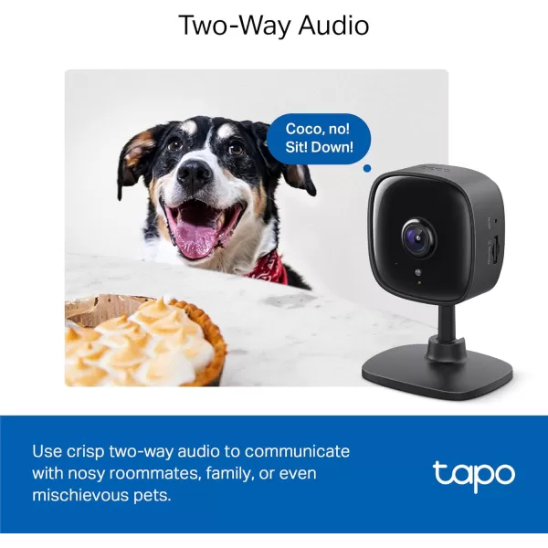 TPLink Tapo 1080P Indoor Security Camera for Baby Monitor Dog Camera wMotion Detection 2Way Audio Siren Night Vision Cloud ampamp SD Card Storage Works wAlexa ampamp Google Home Tapo C100Black