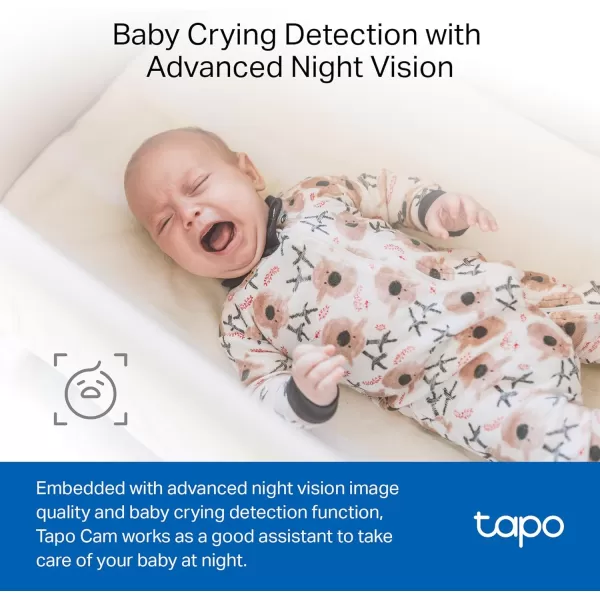 TPLink Tapo 1080P Indoor Security Camera for Baby Monitor Dog Camera wMotion Detection 2Way Audio Siren Night Vision Cloud ampamp SD Card Storage Works wAlexa ampamp Google Home Tapo C100White