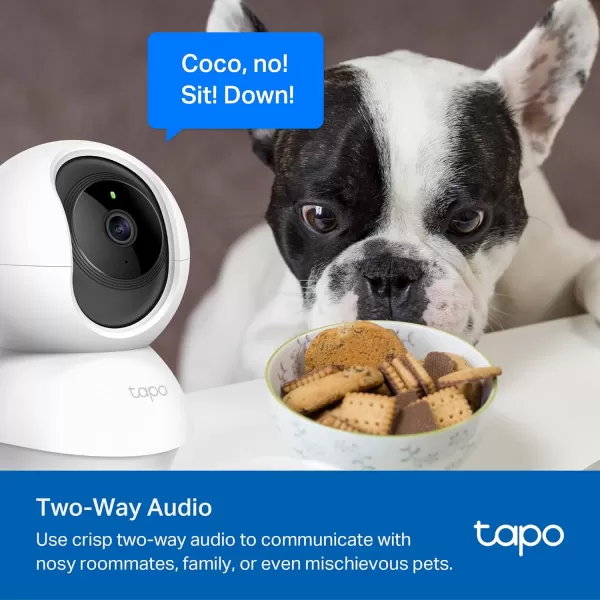 TPLink Tapo 2K Pan Tilt Security Camera for Baby Monitor Dog Camera wMotion Detection 2Way Audio Siren Night Vision Cloud ampampSD Card Storage Up to 256 GB Works with Alexa ampamp Google Home C210White