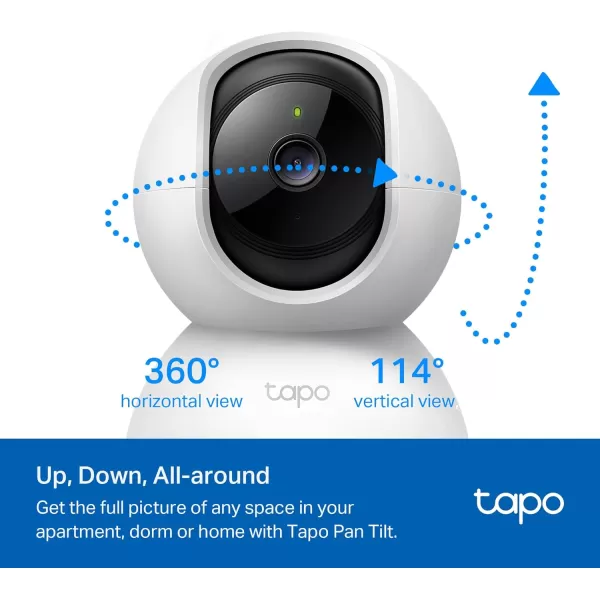 TPLink Tapo 2K Pan Tilt Security Camera for Baby Monitor Dog Camera wMotion Detection 2Way Audio Siren Night Vision Cloud ampampSD Card Storage Up to 256 GB Works with Alexa ampamp Google Home C210White