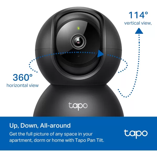 TPLink Tapo PanTilt Security Camera for Baby Monitor Pet Camera wMotion Detection 1080P 2Way Audio Night Vision Cloud ampamp SD Card Storage Works with Alexa ampamp Google Home Tapo C200Black