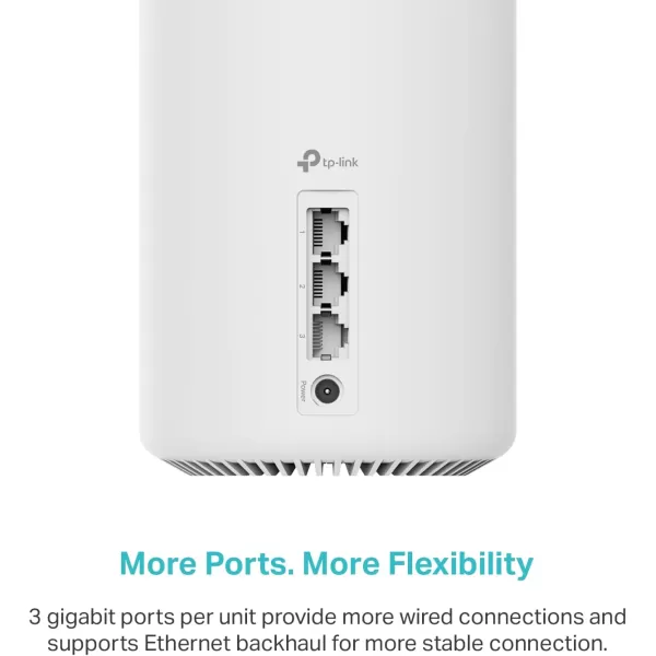 TPLink TriBand WiFi 7 BE10000 Whole Home Mesh System Deco BE63  6Stream 10 Gbps  4  25G Ports Wired Backhaul 4 Smart Internal Antennas  VPN AIRoaming MUMIMO HomeShield 3PackWiFi 6E  AXE5400