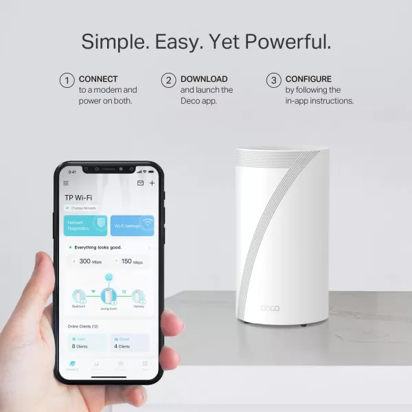 TPLink TriBand WiFi 7 BE22000 Whole Home Mesh System Deco BE85  12Stream 22 Gbps  2 10G  2 25G Ports Wired Backhaul 8 HighGain Antennas  VPN AIRoaming 44 MUMIMO HomeShield3PackWiFi 7 BE22000  3Pack