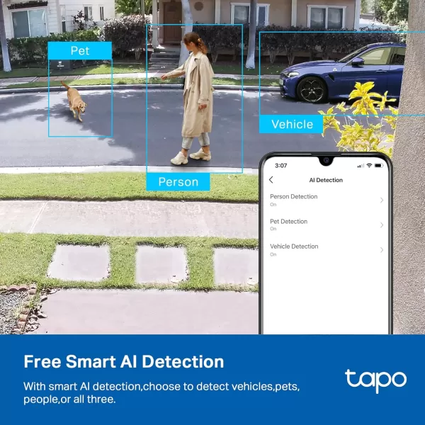 Tapo TPLink 2K QHD Security Camera IndoorOutdoor     Color Night Vision Free PersonPetVehicle Detection Invisible IR Mode SD Storage C120IndoorOutdoor