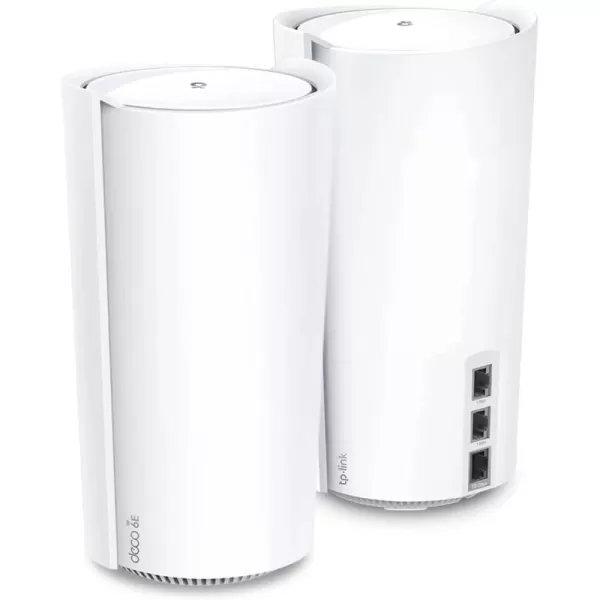 TPLink Deco WiFi 6 Mesh SystemDeco X20  Covers up to 5800 SqFt  Replaces Wireless Routers and Extenders3Pack 6 Ethernet Ports in total supports Wired Ethernet BackhaulAXE11000 WiFi 6E w 10Gbps port2pack