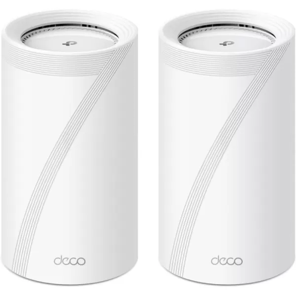 TPLink TriBand WiFi 7 BE22000 Whole Home Mesh System Deco BE85  12Stream 22 Gbps  2 10G  2 25G Ports Wired Backhaul 8 HighGain Antennas  VPN AIRoaming 44 MUMIMO HomeShield3PackWiFi 7 BE22000  2Pack