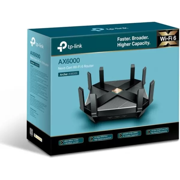 TPLink AX1800 WiFi 6 Router V4 Archer AX21  Dual Band Wireless Internet Router Gigabit Router Easy Mesh Works with Alexa  A Certified for Humans DeviceWiFi 6  AX6000 Gaming