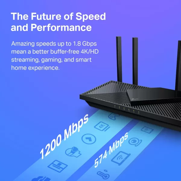 TPLink AX1800 WiFi 6 Router V4 Archer AX21  Dual Band Wireless Internet Router Gigabit Router Easy Mesh Works with Alexa  A Certified for Humans DeviceWiFi 6  AX1800