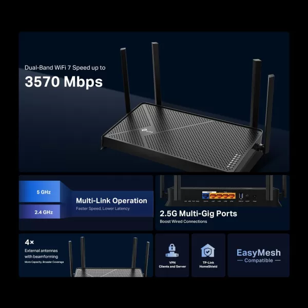 TPLink AX1800 WiFi 6 Router V4 Archer AX21  Dual Band Wireless Internet Router Gigabit Router Easy Mesh Works with Alexa  A Certified for Humans DeviceWiFi 7  BE3600