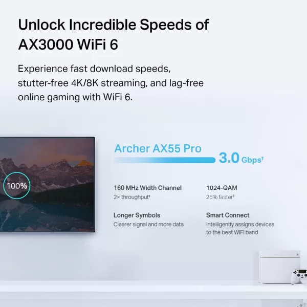 TPLink AX3000 WiFi 6 Router  80211ax Wireless Router Gigabit Dual Band Internet Router VPN Router OneMesh Compatible Archer AX55WiFi 6  AX3000 w 25Gbps Port