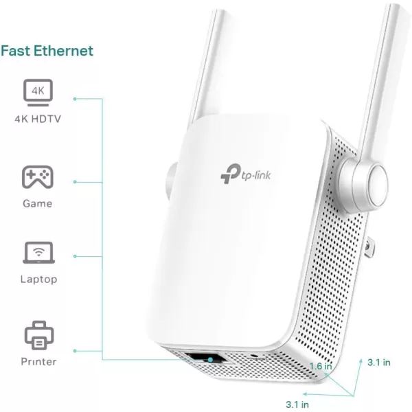 TPLink N300 WiFi ExtenderRE105 WiFi Extenders Signal Booster for Home Single Band WiFi Range Extender Internet Booster Supports Access Point Wall Plug Design 24Ghz only