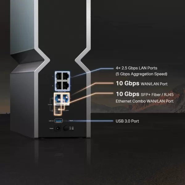 TPLink TriBand BE9300 WiFi 7 Router Archer BE550  6Stream 92Gbps  Full 25G Ports  6 Internal Antennas  Covers Up to 2000 Sq Ft  Add EasyMesh Device for Extended Coverage  VPN SupportBE19000