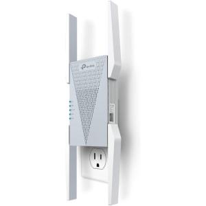 imageTPLink RE813XE AXE5400 WiFi 6E Range Extender wEthernet Port  54 Gbps TriBand Wireless Repeater Amplifier  Up to 2800 Sq Ft 96 Devices  6 GHz Band 160 MHz  APP Setup  OneMesh CompatibleTriBand WiFi 6E  AXE5400