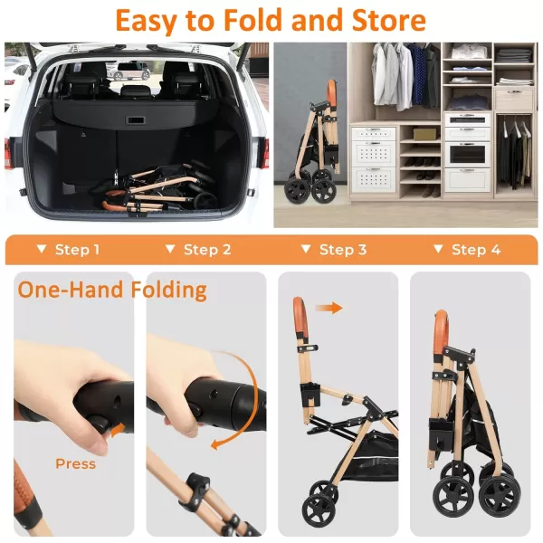 Dog Stroller 3in1 Foldable Gear for Small Medium Dogs 4 Wheels Pet Stroller with Sturdy Metal Frame Storage Basket Dog Carrier Trolley with Mesh Window OneButton Switch Lightweight Travel SystemElegant Beige