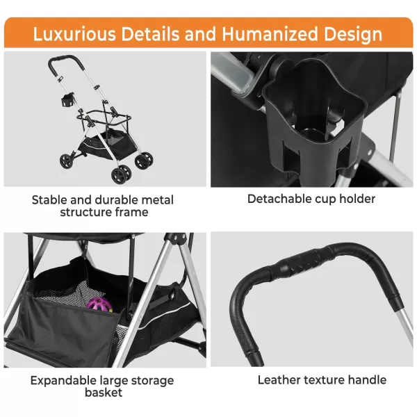 Dog Stroller 3in1 Foldable Gear for Small Medium Dogs 4 Wheels Pet Stroller with Sturdy Metal Frame Storage Basket Dog Carrier Trolley with Mesh Window OneButton Switch Lightweight Travel SystemFashion Grey