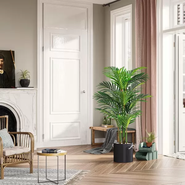 VIAGDO Artificial Areca Palm Tree 4ft Tall Fake Palm Tree Decor with 12 Trunks Faux Tropical Palm Silk Plant Potted Dypsis Lutescens Plants for Modern Home Office Floor Corner Decor Indoor 2 Pack4ft2pcs