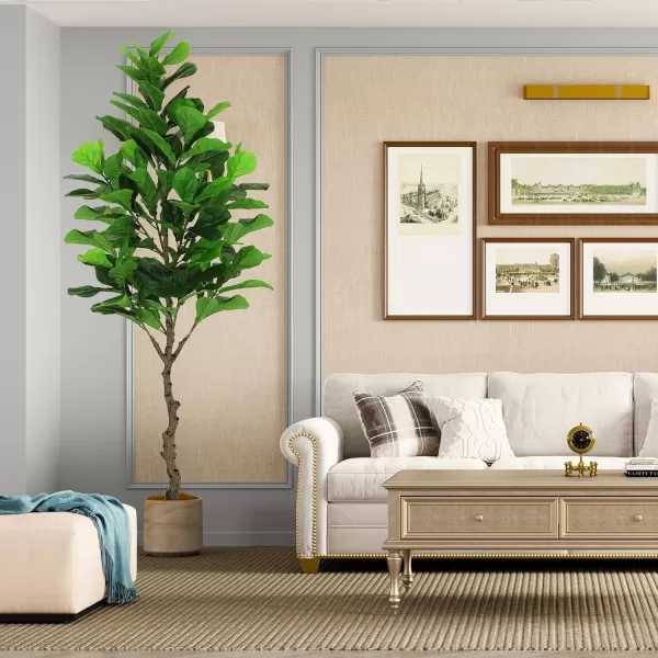 VIAGDO Artificial Fiddle Leaf Fig Tree 6ft Tall 86 Decorative Faux Fiddle Leaves Fake Fig Silk Tree in Pot Artificial Tree for Home Office Living Room Bathroom Corner Decor Indoor7 FT