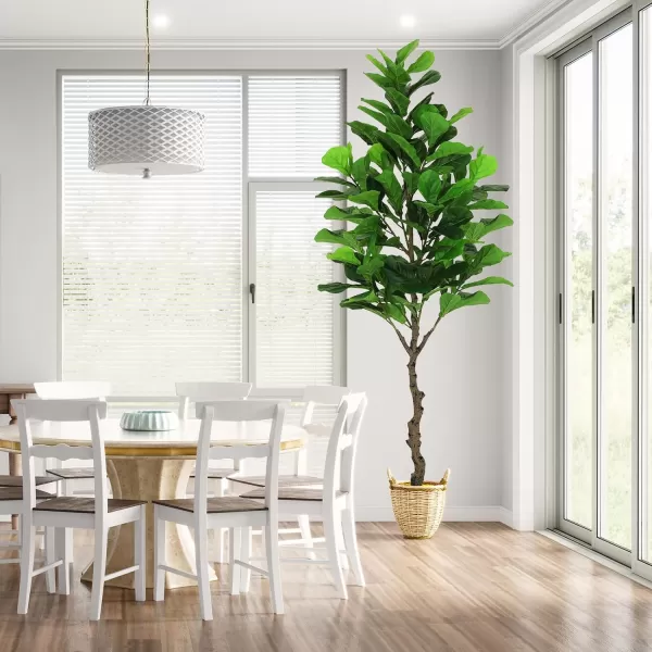 VIAGDO Artificial Fiddle Leaf Fig Tree 6ft Tall 86 Decorative Faux Fiddle Leaves Fake Fig Silk Tree in Pot Artificial Tree for Home Office Living Room Bathroom Corner Decor Indoor7 FT