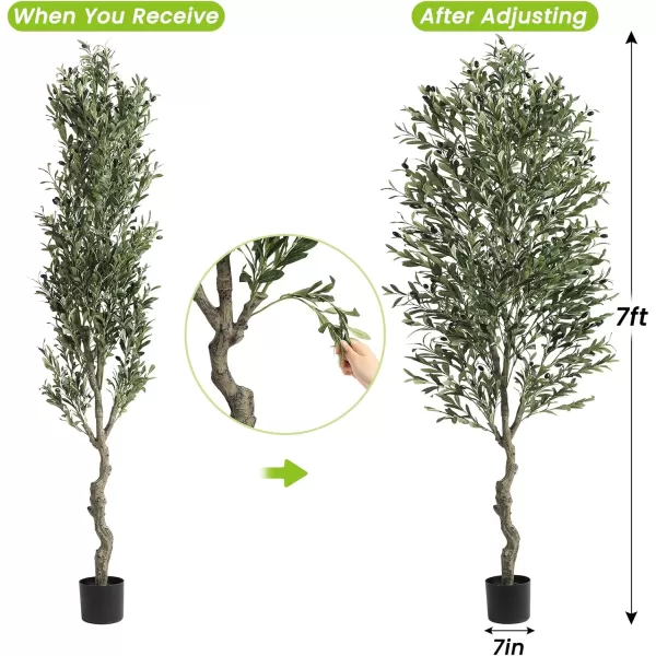 VIAGDO Artificial Olive Tree 6ft Tall Fake Potted Olive Silk Tree with Planter Large Faux Olive Branches and Fruits Artificial Tree for Home Office Living Room Decor Indoor 1176 Leaves1