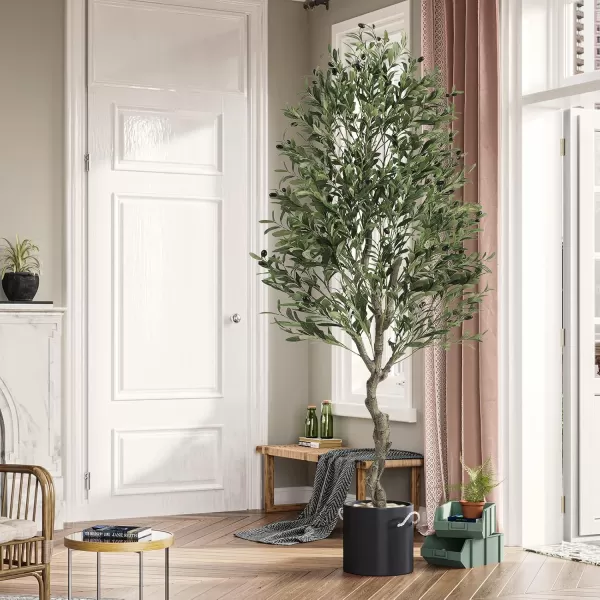 VIAGDO Artificial Olive Tree 6ft Tall Fake Potted Olive Silk Tree with Planter Large Faux Olive Branches and Fruits Artificial Tree for Home Office Living Room Decor Indoor 1176 Leaves1