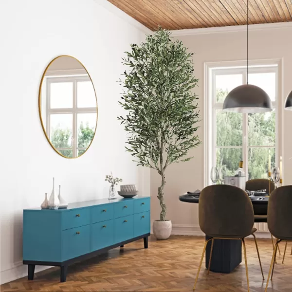 VIAGDO Artificial Olive Tree 6ft Tall Fake Potted Olive Silk Tree with Planter Large Faux Olive Branches and Fruits Artificial Tree for Home Office Living Room Decor Indoor 1176 Leaves1